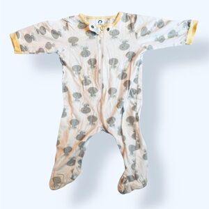 GUC Adorable Yellow and Gray Infant One Piece (3-6 mos)